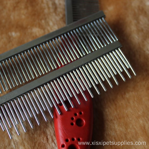 Pet Comb with Long and Short Stainless Teeth